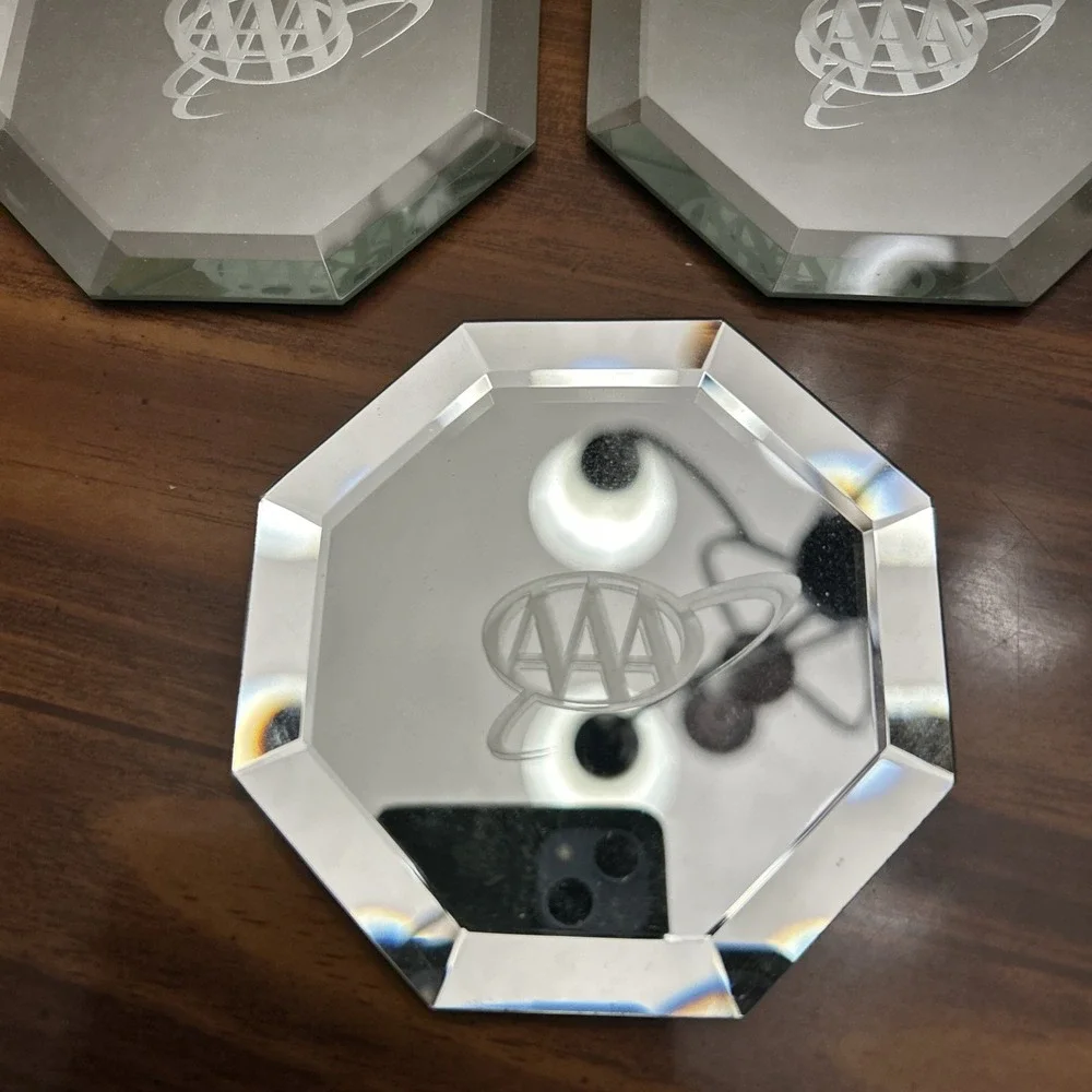 AAA Mirror Drink Coasters Set 4 Advertisement‎